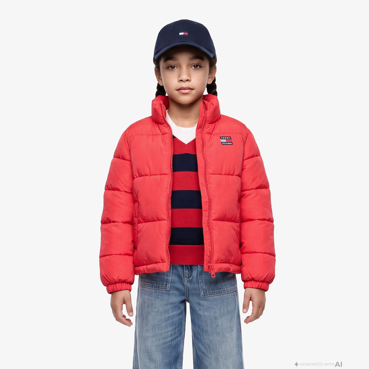 Tommy Hilfiger New Essential Puffer Çocuk Kırmızı Ceket