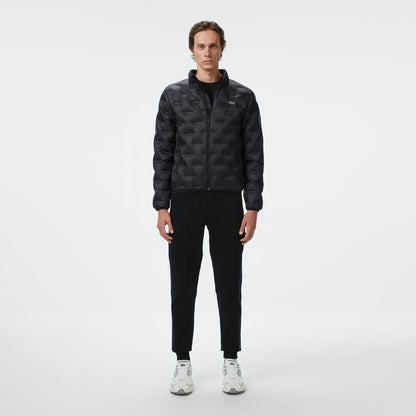 Lacoste Erkek Dik Yaka Kapitone Siyah Mont