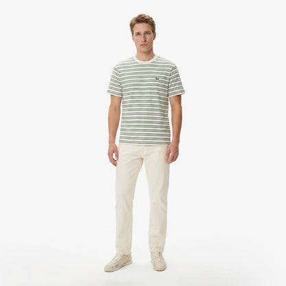 Lacoste Erkek Classic Fit Polo Yaka Çizgili Yeşil T-shirt