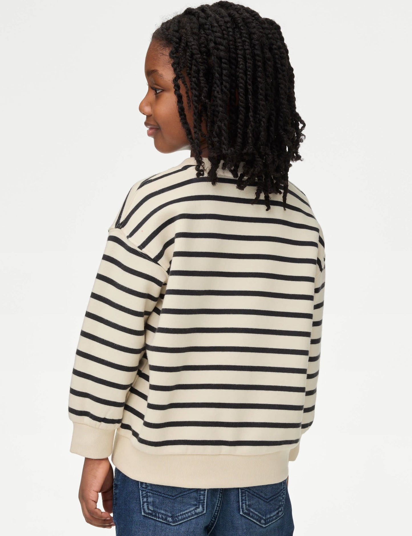 Pamuk Karışımlı Çizgili Sweatshirt (2-8 Yaş)