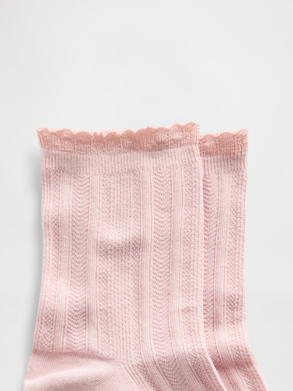 Pembe Pointelle Half Crew Çorap