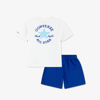 Converse Conjunto Essential Çocuk Beyaz/lacivert T-shirt Şort Takım