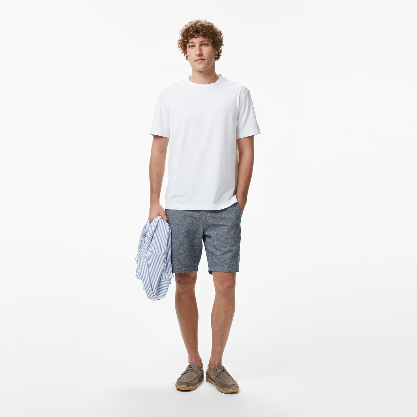 Nautica Erkek Beyaz Regular Fit T-shirt