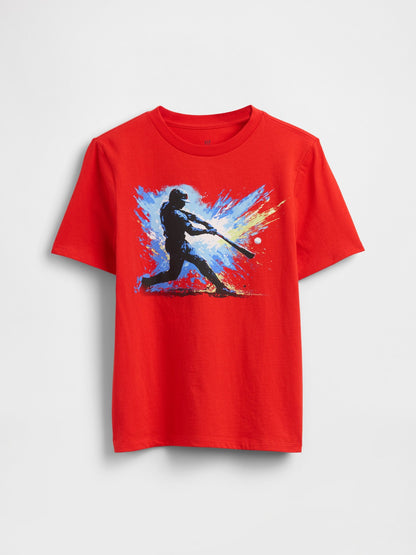 Kahverengi Grafik Baskılı T-shirt