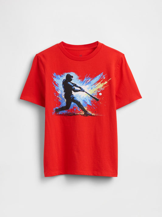 Kahverengi Grafik Baskılı T-shirt