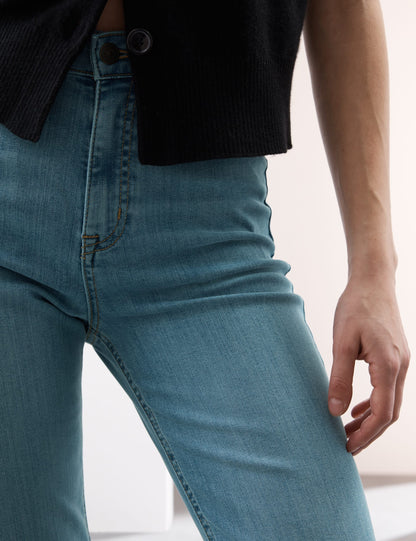 Lyocell Karışımlı Yüksek Bel Flared Jeans