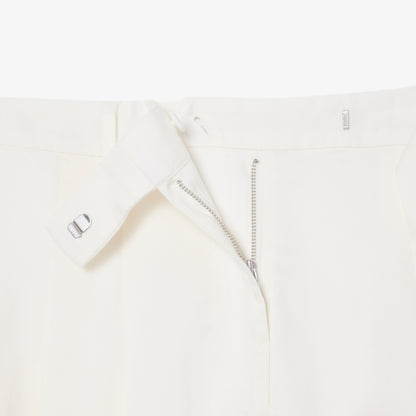 Lacoste Kadın Oversize Fit Beyaz Bermuda Şort