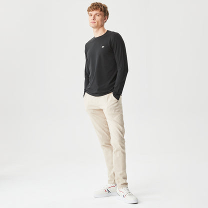 Lacoste Erkek Regular Fit Uzun Kollu Bisiklet Yaka Siyah T-shirt
