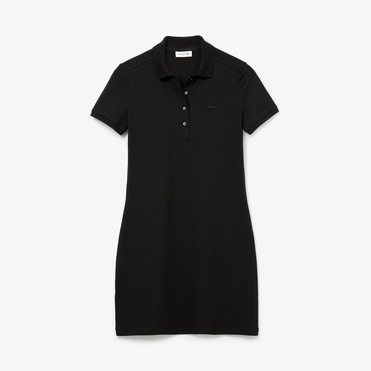 Lacoste Kadın Slim Fit Kısa Kollu Polo Yaka Siyah Elbise
