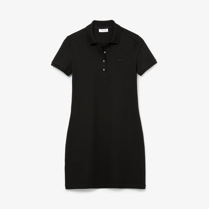 Lacoste Kadın Slim Fit Kısa Kollu Polo Yaka Siyah Elbise