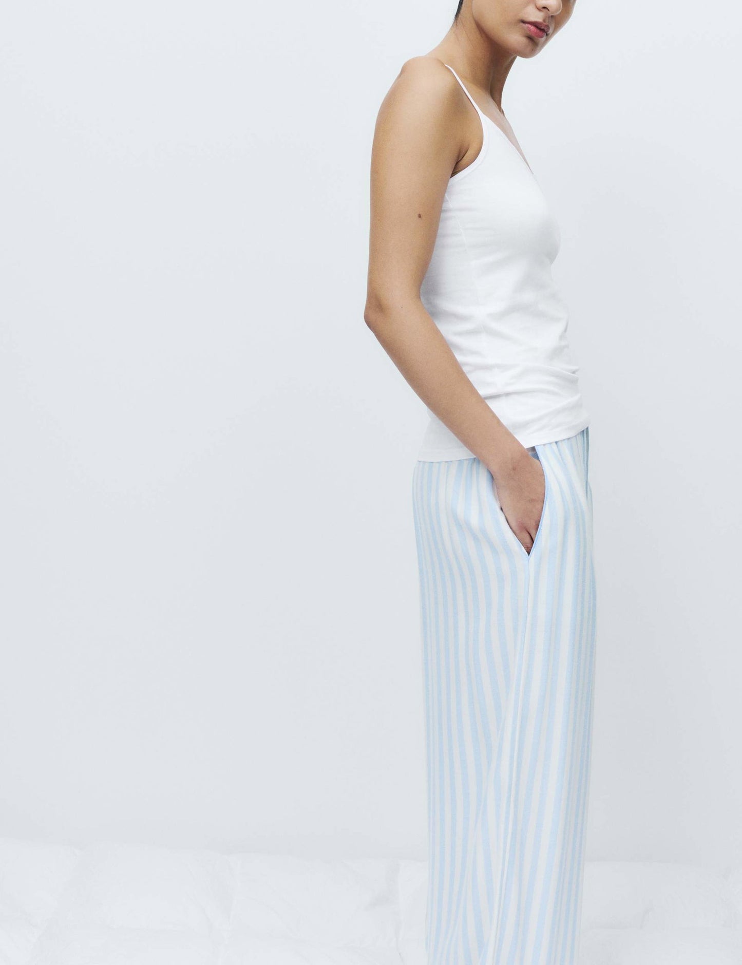 2’li Twill Geniş Paça Pijama Altı