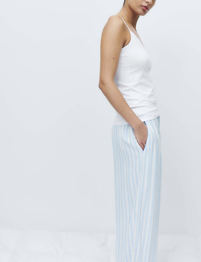 2’li Twill Geniş Paça Pijama Altı