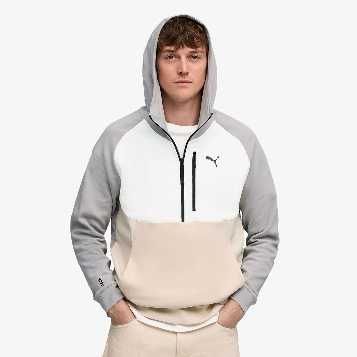 Puma Tech Half Zip Erkek Krem/gri Sweatshirt