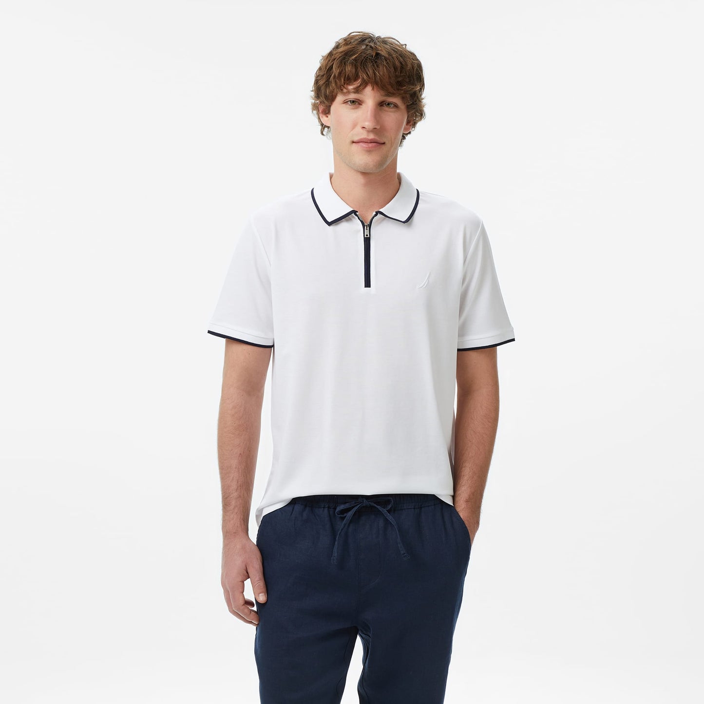 Nautica Erkek Beyaz Regular Fit Polo Yaka T-shirt