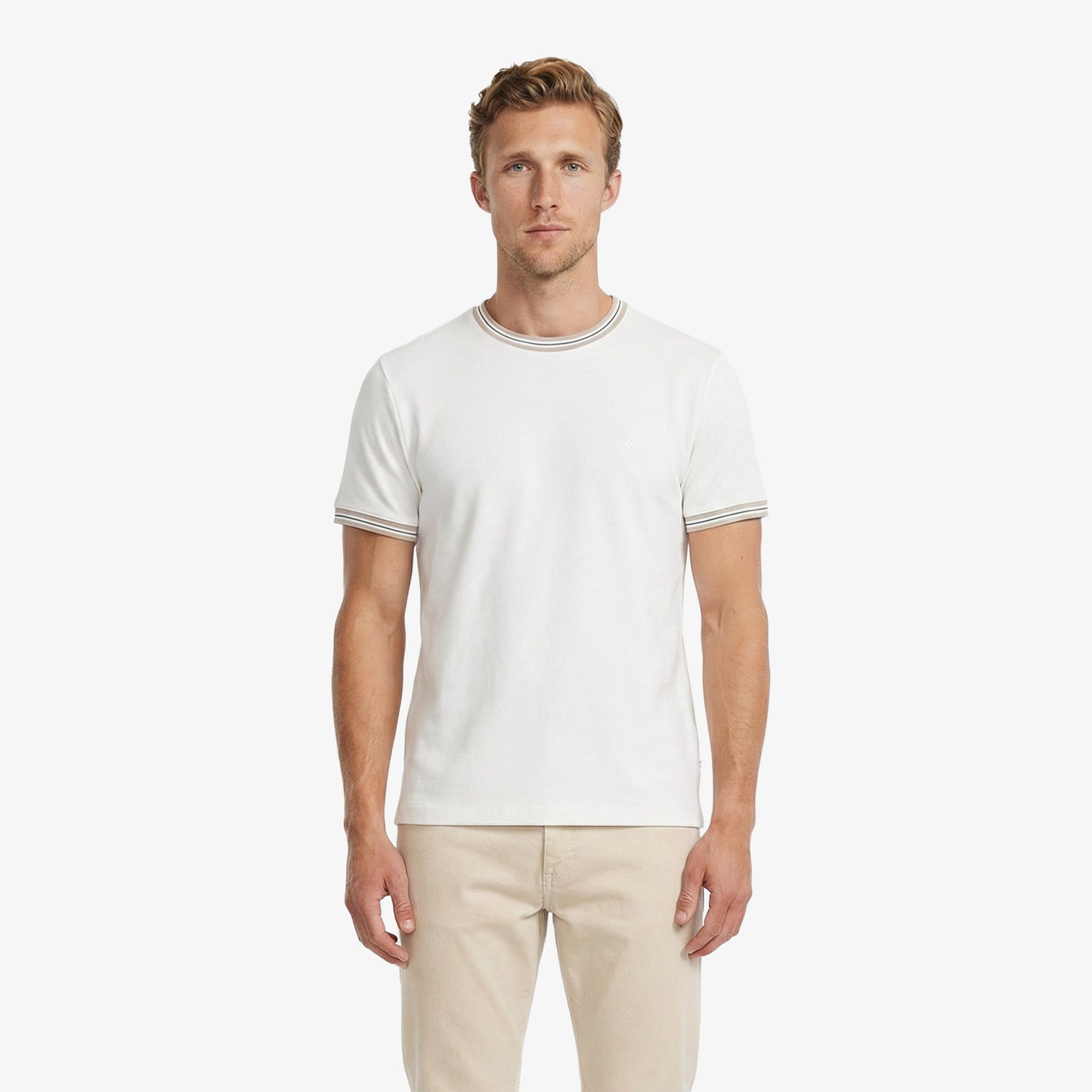 Nautica Erkek Beyaz Regular Fit T-shirt