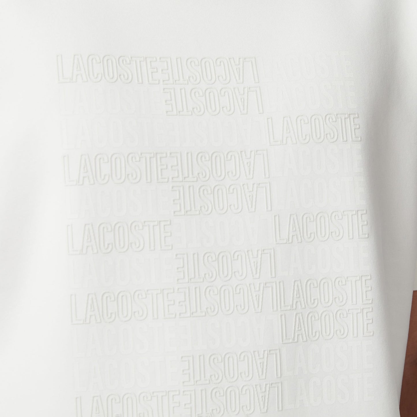Lacoste Erkek Relaxed Fit Bisiklet Yaka Baskılı Krem T-shirt