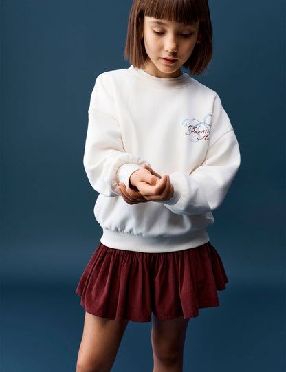 Taş Detaylı Grafik Baskılı Pamuklu Sweatshirt