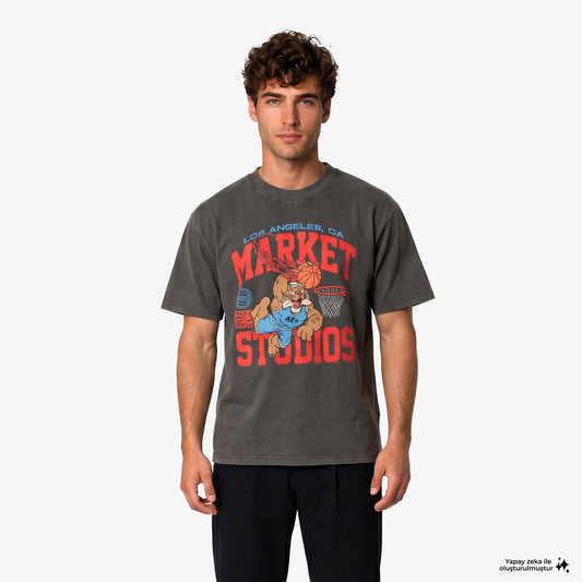 Market Ballin Bobcat Erkek Siyah T-shirt