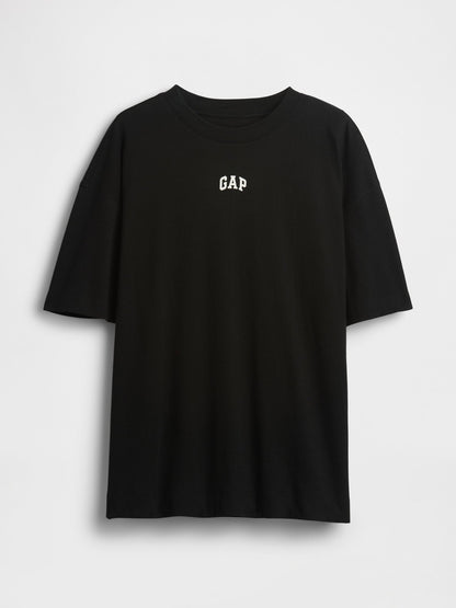 Siyah Organik Pamuk Vintagesoft Athletic Logo Tunik T-shirt