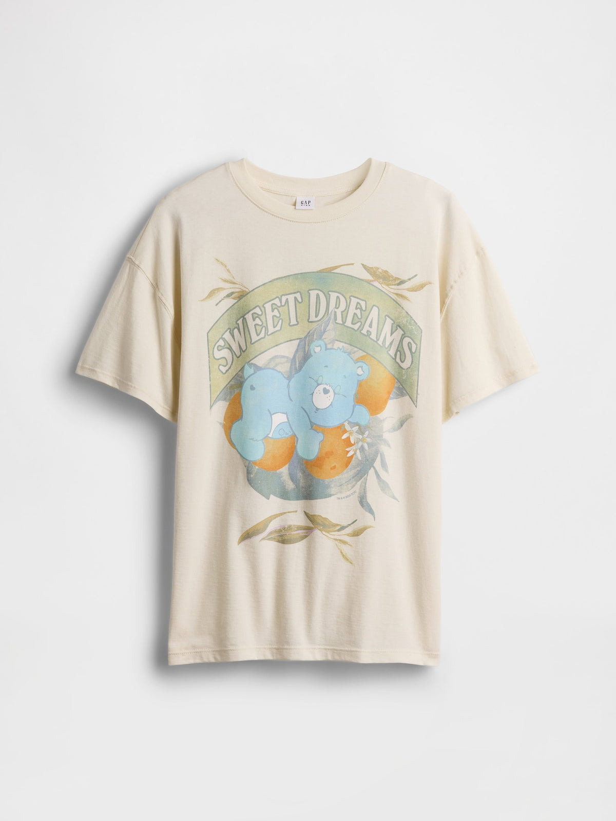 Kırık Beyaz Care Bears Grafik Baskılı Tunik T-shirt