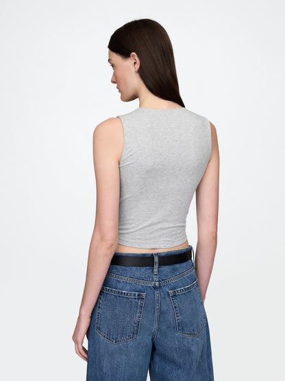 Gri Örme Jersey Atlet