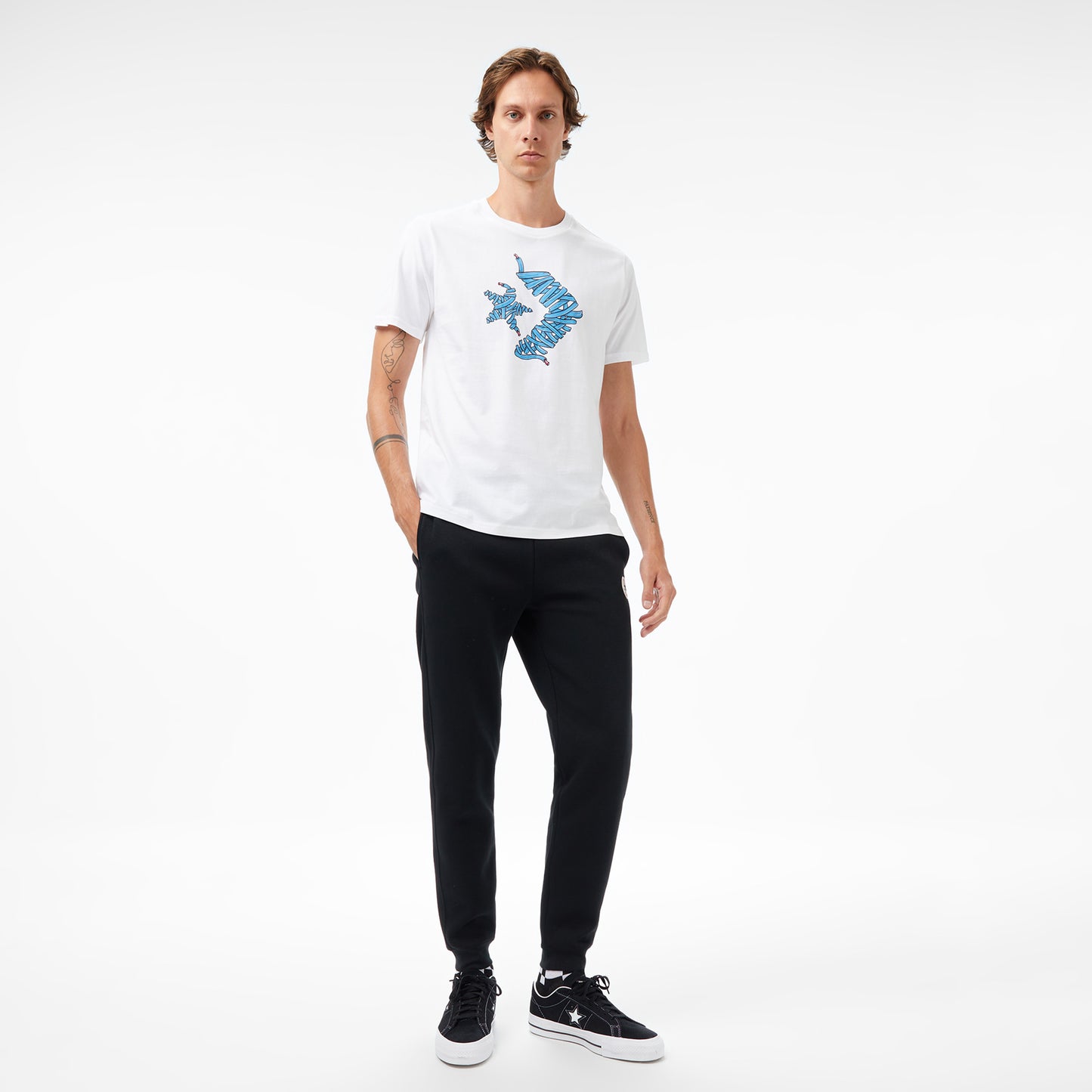 Converse Baskılı Erkek Beyaz T-shirt