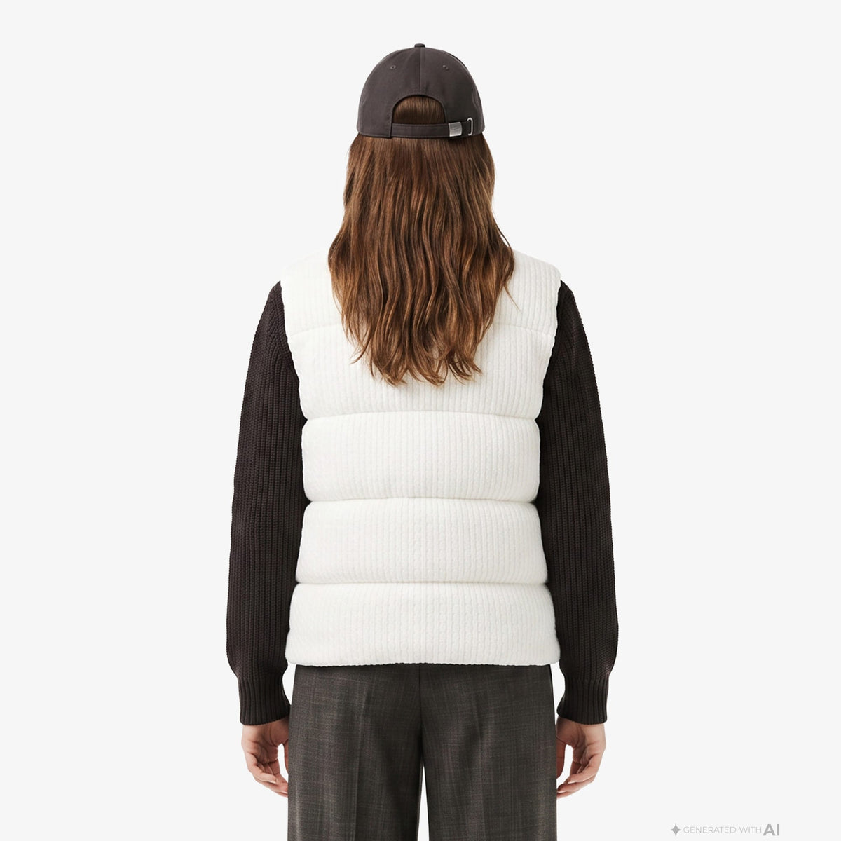 Lacoste Relaxed Fit Kadın Beyaz Yelek