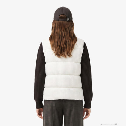 Lacoste Relaxed Fit Kadın Beyaz Yelek