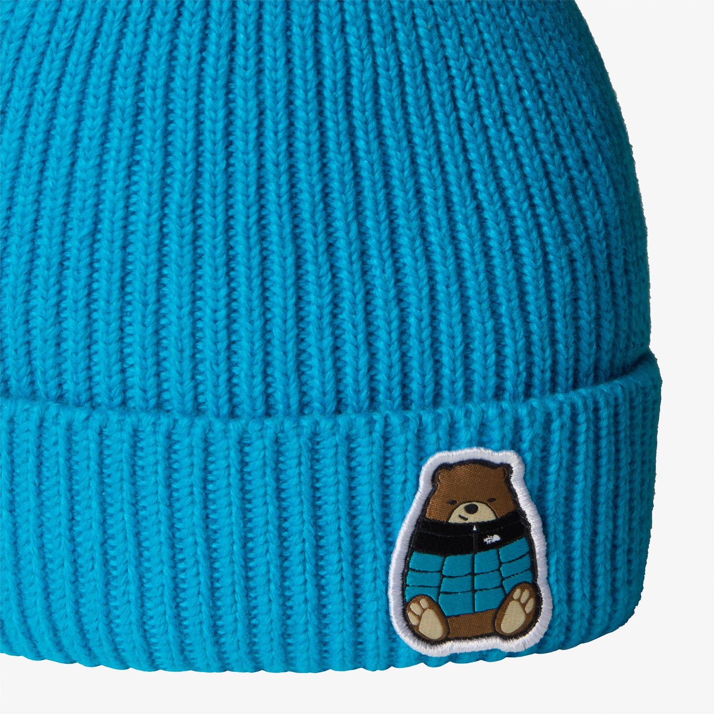 The North Face Logo Box Cuffed Çocuk Mavi Bere