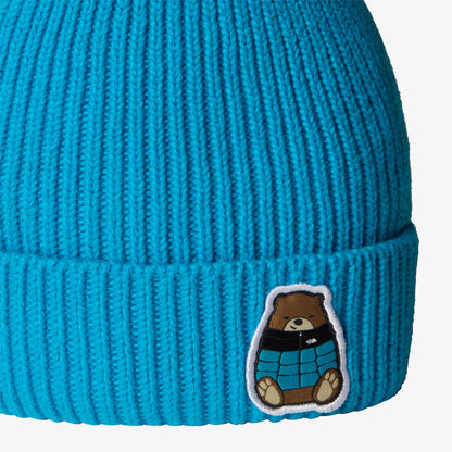 The North Face Logo Box Cuffed Çocuk Mavi Bere