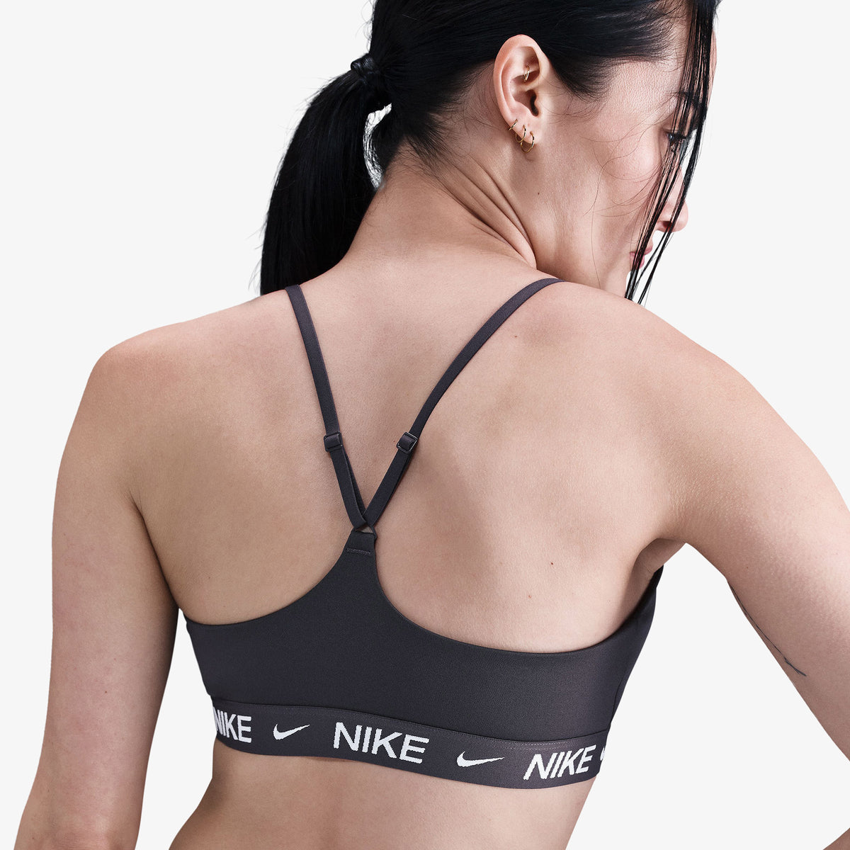 Nike Dri-fit Indy Light Support Kadın Gri Antrenman Bra