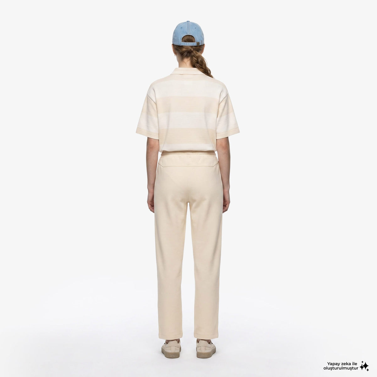House Of Superstep X Lacoste Kapsul Koleksiyon Kadın Bej Eşofman Altı
