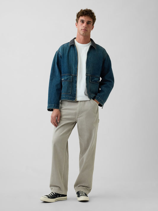 Açık Yeşil Ultrasoft Baggy Carpenter Jean Pantolon