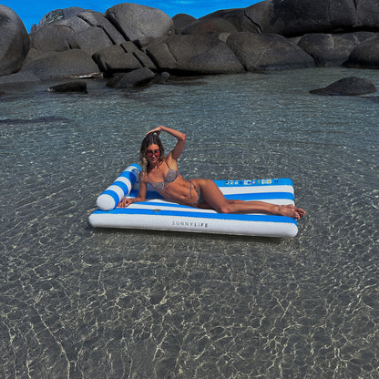 Sunnylife Luxe Lilo Mavi Çizgili Şişme Deniz Yatağı