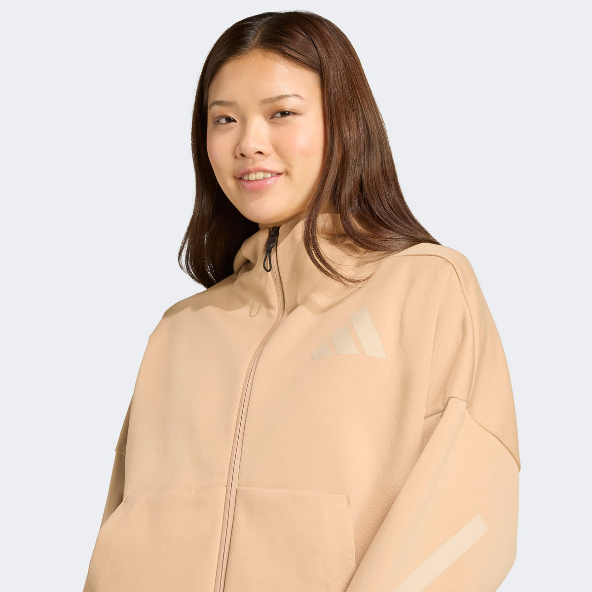 Adidas Z.n.e. Full Zip Kadın Kahverengi Eşofman Üstü