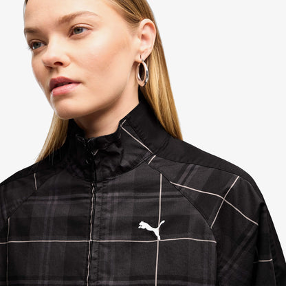 Puma T7 Tartan Woven Kadın Siyah Ceket
