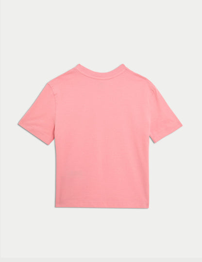 ?saf Pamuklu Deniz Kabuğu Yazılı T-shirt (2–8 Yaş)?