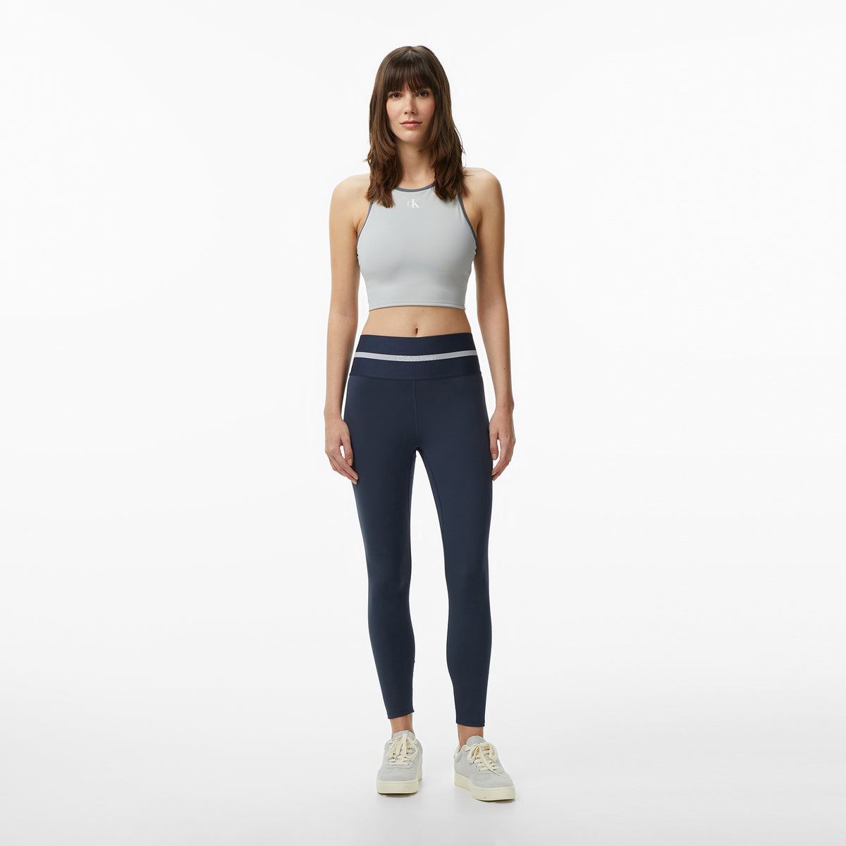 Calvin Klein Icon Sport Graphic Longline Kadın Gri Spor Sütyeni