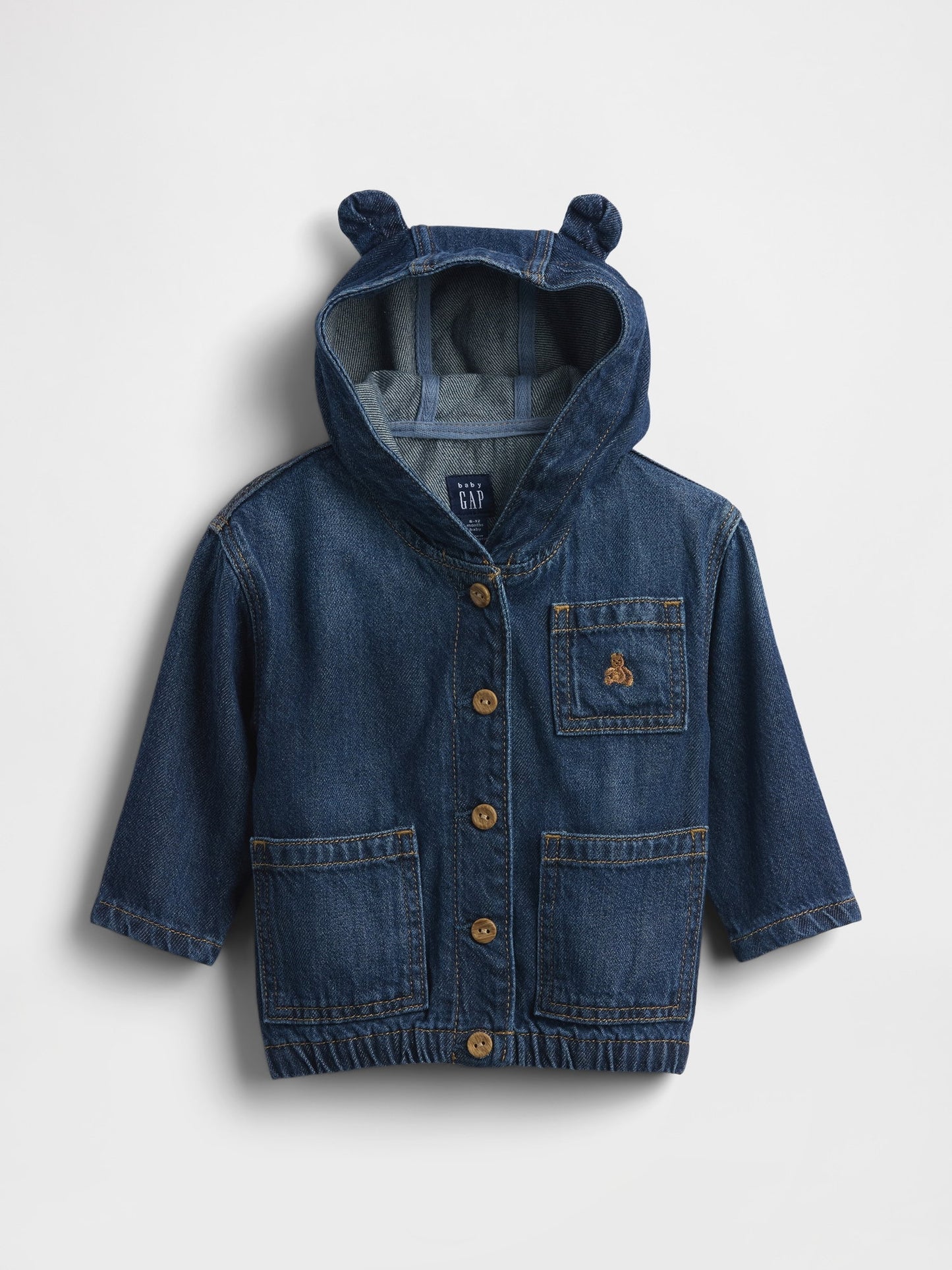 Koyu Mavi Ultrasoft Denim Kapüşonlu Ceket