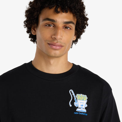 New Balance Fish And Chips Erkek Siyah T-shirt