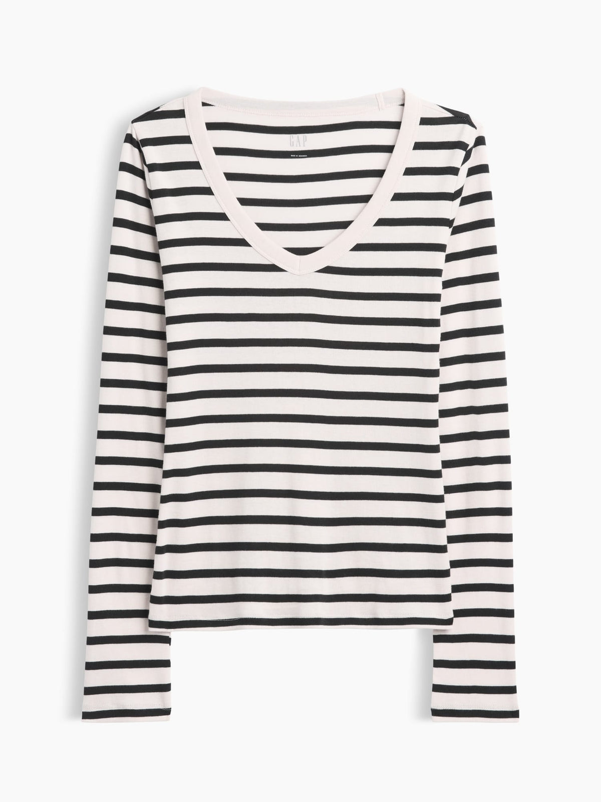 Haki Modern Fitilli V-yaka T-shirt