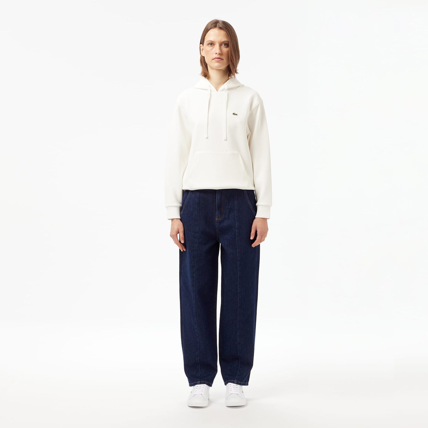 Lacoste Relaxed Fit Kadın Beyaz Sweatshirt