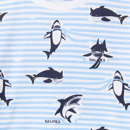 Nautica Erkek Çocuk Mavi Regular Fit Baskılı T-shirt