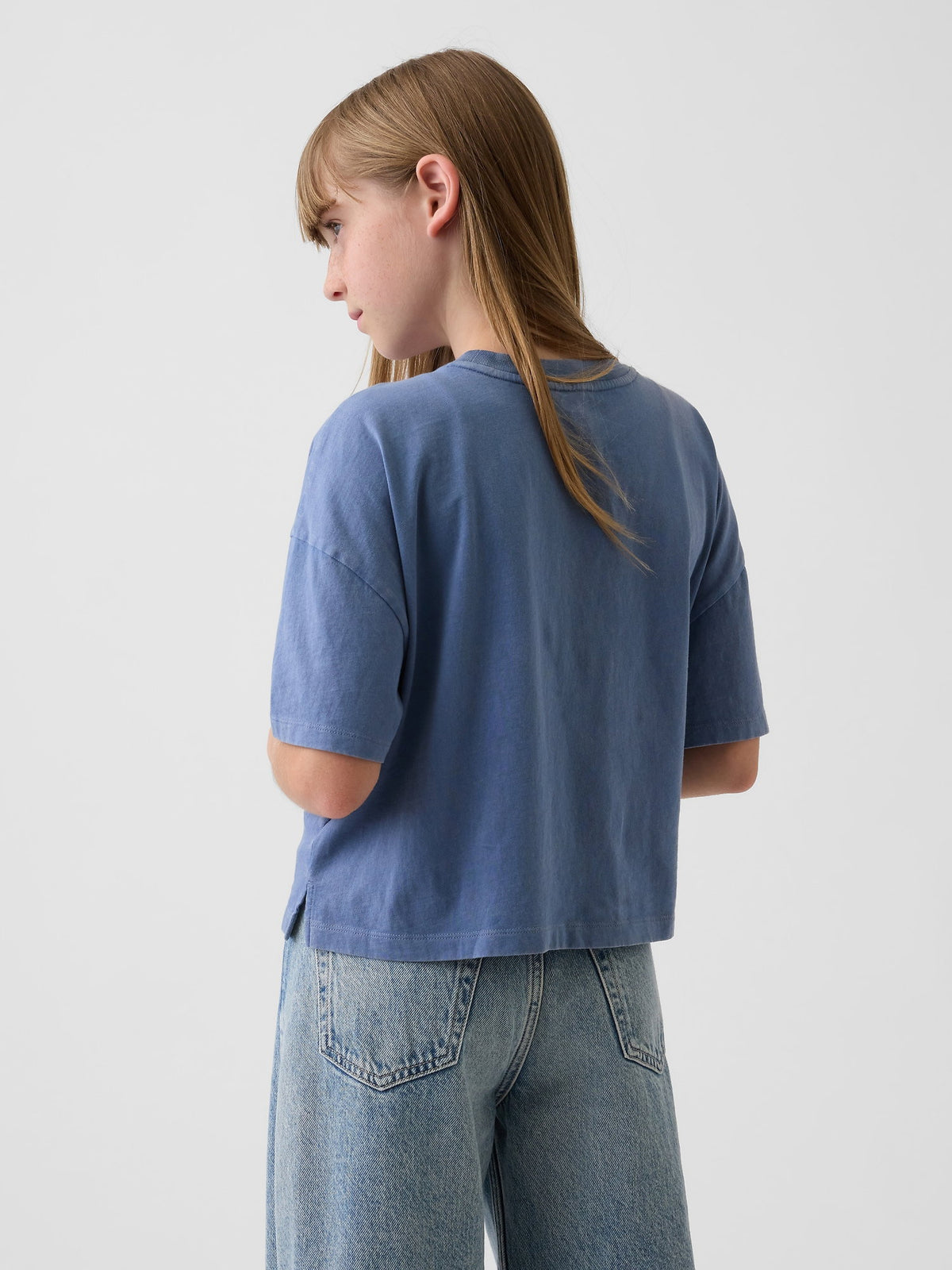 Mavi Oversized Grafik Baskılı T-shirt