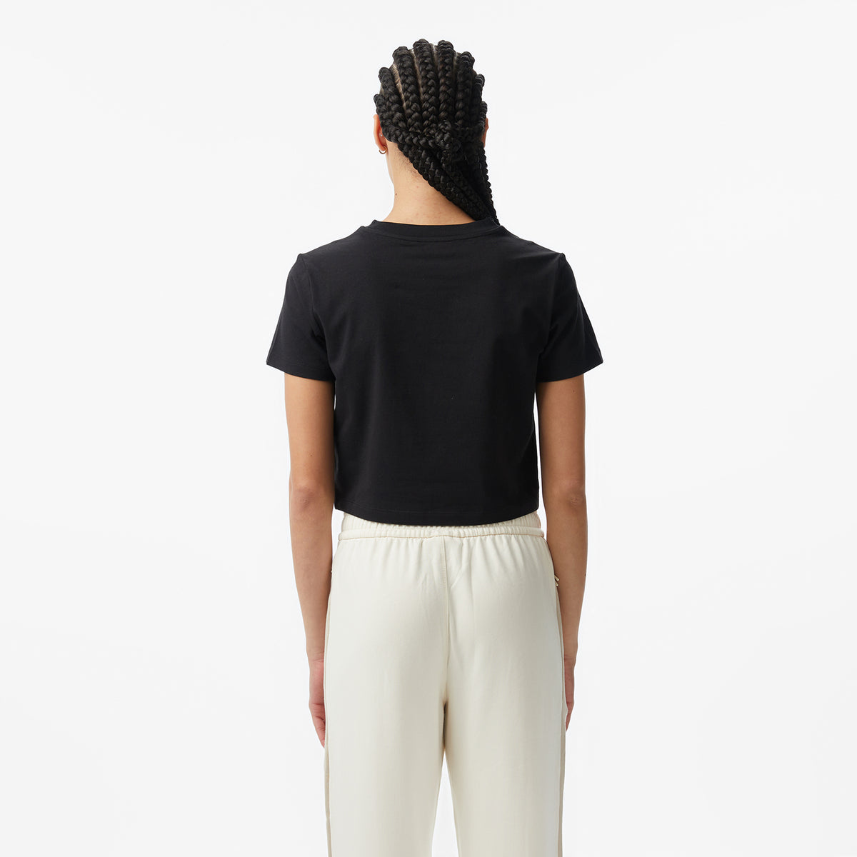 Calvin Klein Logo Cropped Kadın Siyah T-shirt