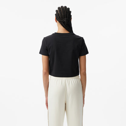 Calvin Klein Logo Cropped Kadın Siyah T-shirt