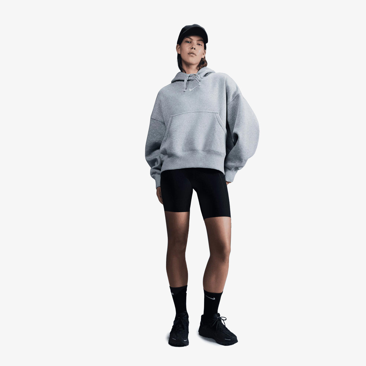 Nike Sportswear Phoenix Fleece Oversize Kadın Gri Hoodie