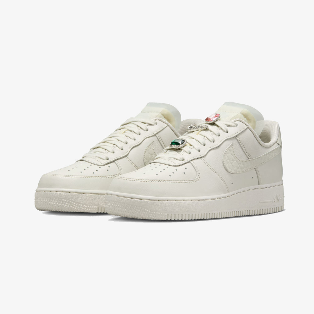 Nike Air Force 1 Low Premium Bling Jewels Kadın Krem Sneaker