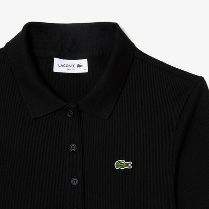 Lacoste L.12.d Kadın Slim Fit Organik Pamuk Siyah Polo