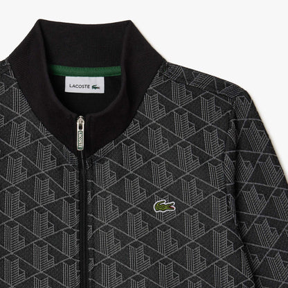 Lacoste Çocuk Fermuarlı Monogram Siyah Sweatshirt